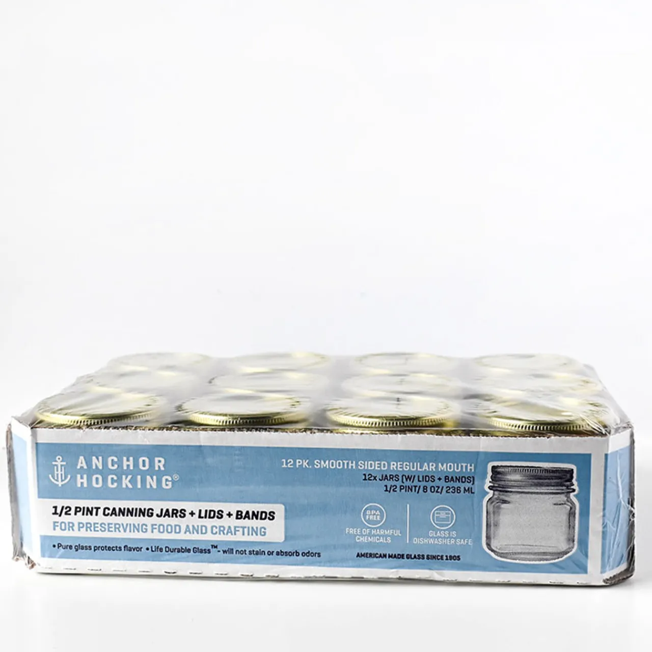 Shop Jar Store 8 oz. Anchor Canning Jar with 2 Piece Lid | 12 Pack