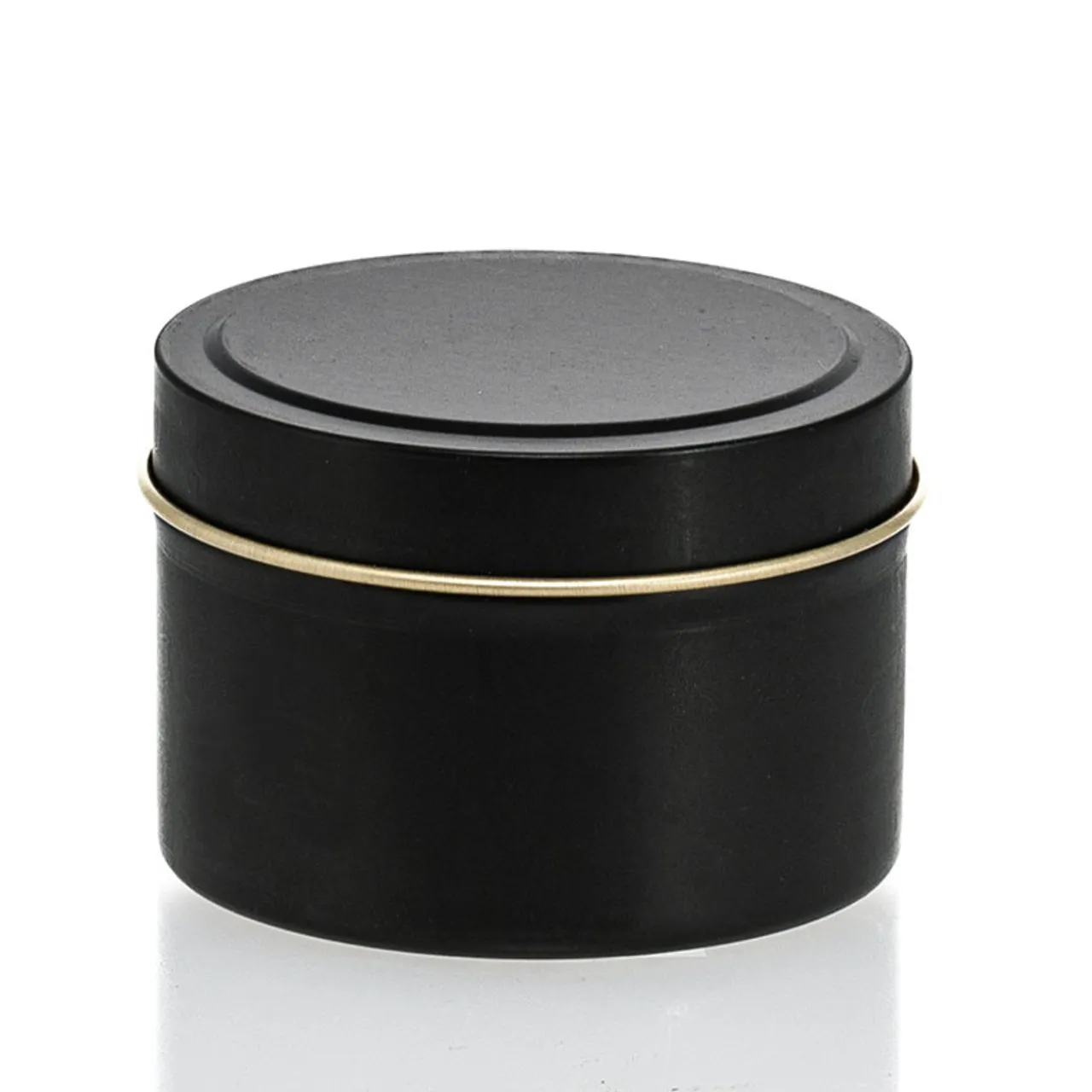 New Jar Store 4 oz Black Candle Tin with Feet | 12 Pack