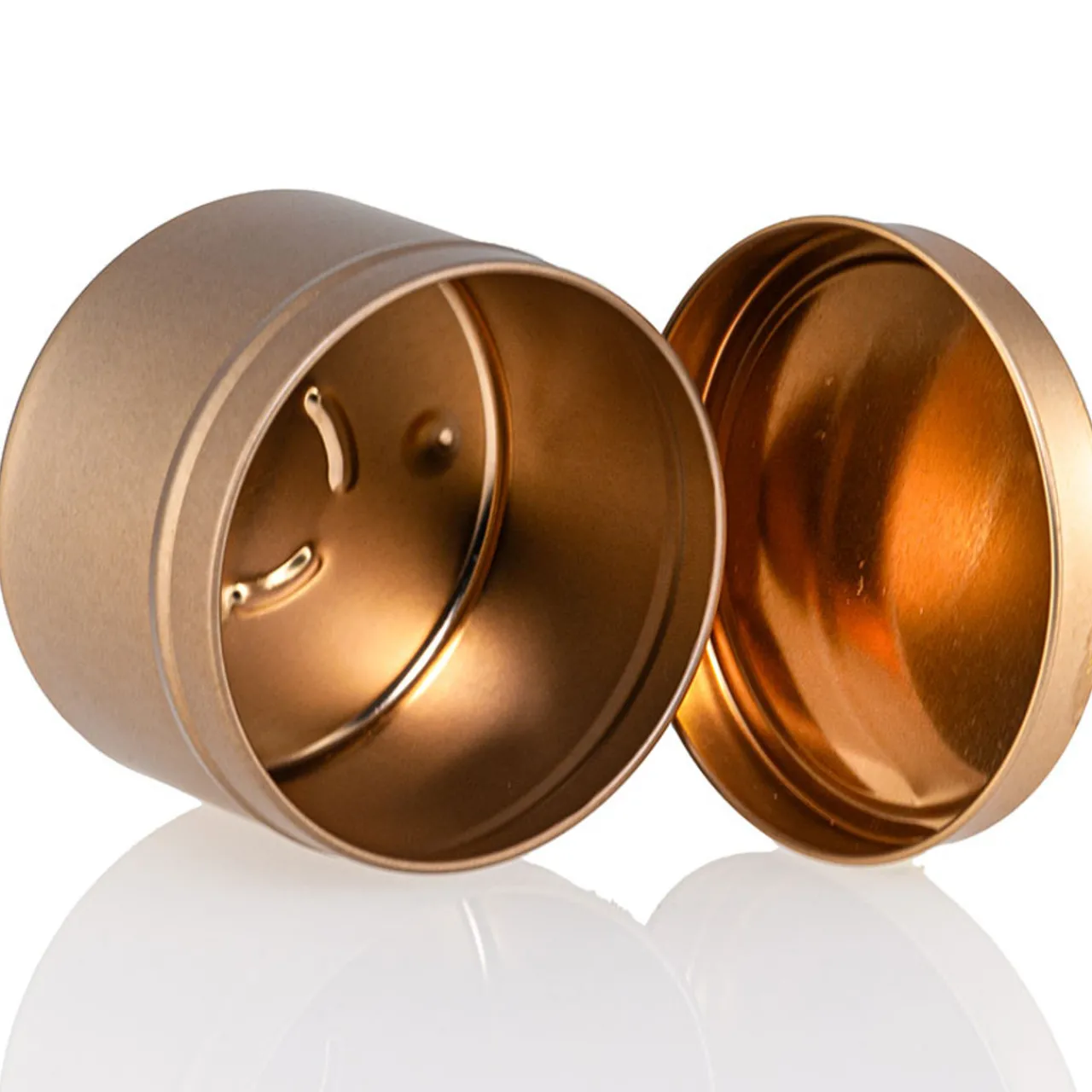 Outlet Jar Store 8 oz Rose Gold Candle Tin with Feet | 12 Pack