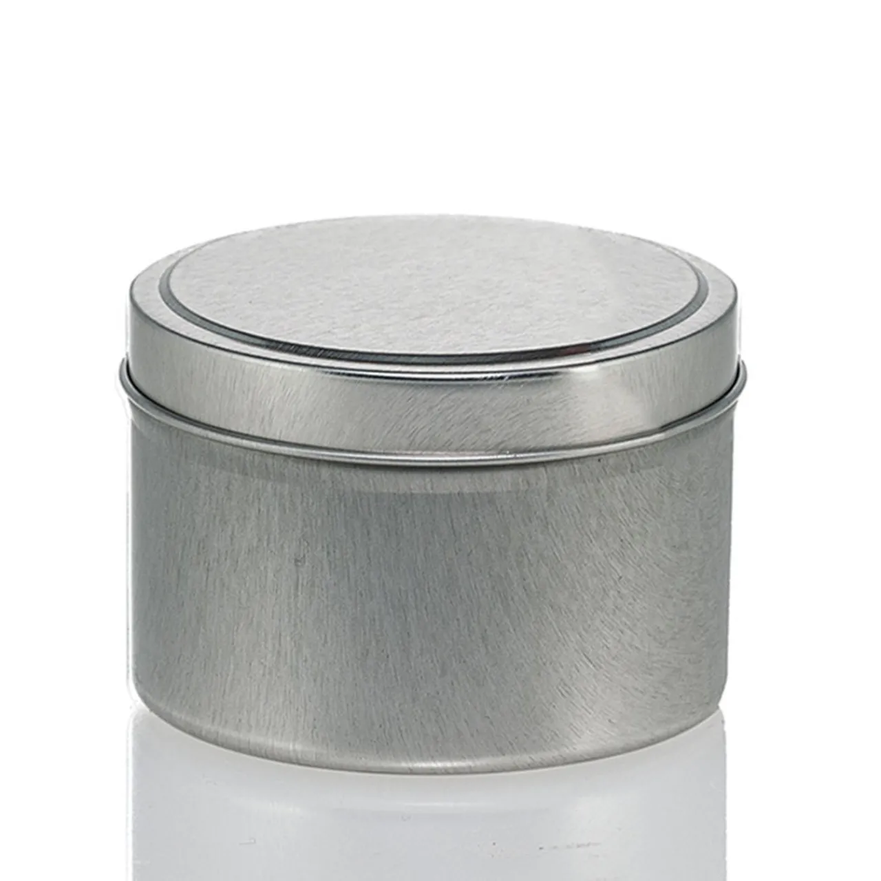 Best Jar Store 4 oz Silver Candle Tin with Feet | 12 Pack