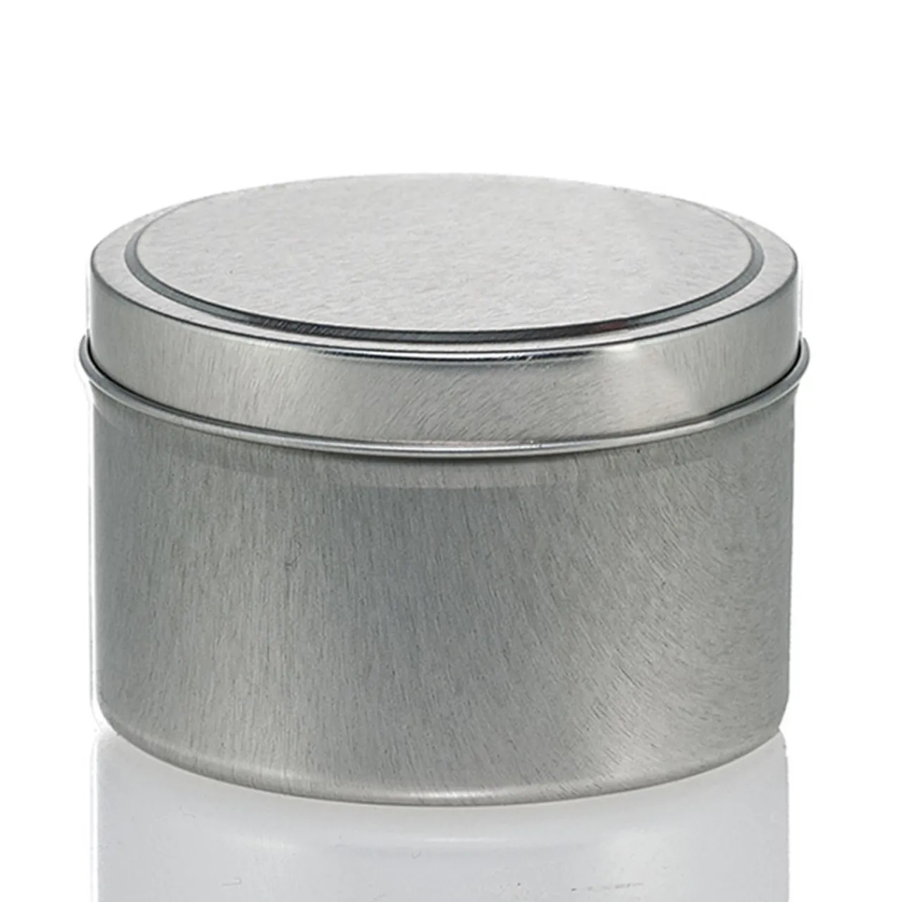 Cheap Jar Store 8 oz Silver Candle Tin with Feet | 12 Pack